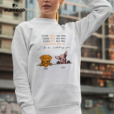 Personalized Dog Gift Idea - 2 Dogs Every Snack You Make For Dogs Lovers - Standard Crew Neck Sweatshirt